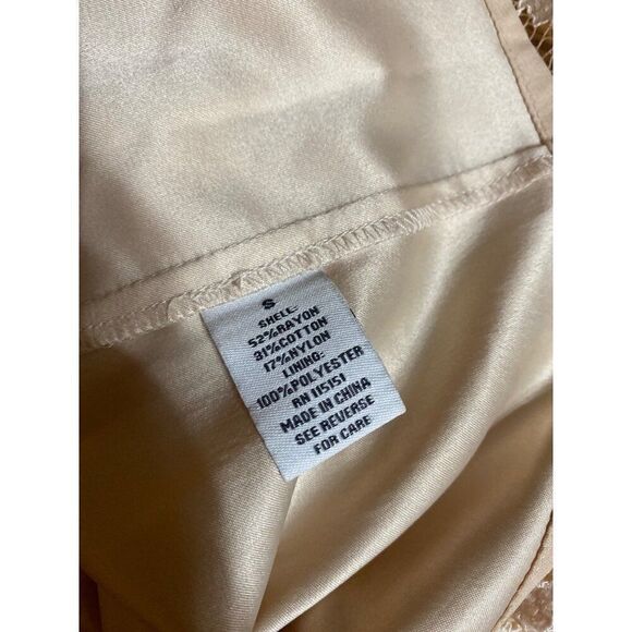 Jaye.e women's peach lined floral lace sleeveless open back zip closure dress S - Picture 8 of 10